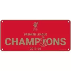 Liverpool FC Premier League Champions 2019-20 Plaque (One Size) (Red/Gold)