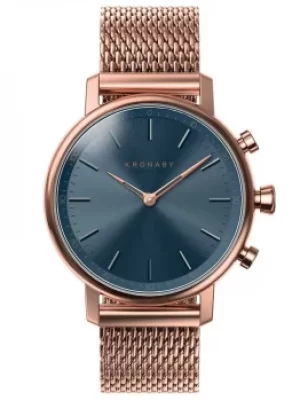 Kronaby Carat Bluetooth Rose Tone Mesh Bracelet Smartwatch A1000-0668