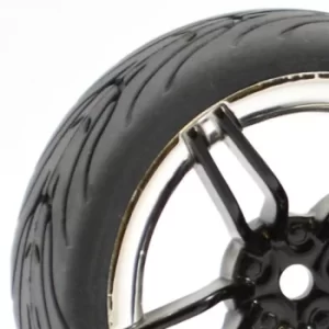 Fastrax 1/10 Street/Tread Tyre 10Sp Black/Chrome Wheel