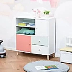 Homcom Kids Modern Bookcase Multi-Shelf Pink 800 x 300 x 850 mm