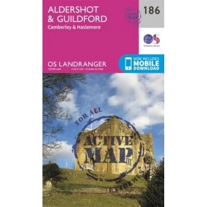 Ordnance Survey Landranger Active 186 Aldershot & Guildford, Camberley & Haslemere Map With Digital Version