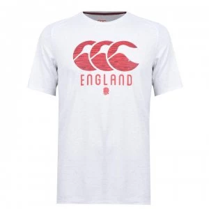 Canterbury England Rugby Polyester T Shirt Mens - White