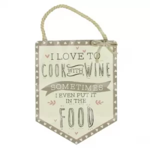 Love Life Cook With Wine Pendant Plaque