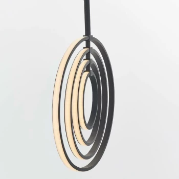 Endon Directory Lighting - Endon Avali - LED Ceiling Pendant Matt Black & White Acrylic