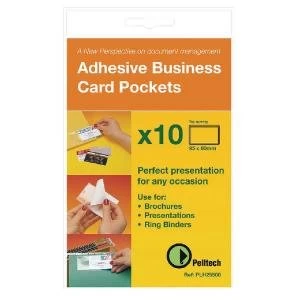 Pelltech Business Card Pockets Top Opening 95x60mm Pack of 100