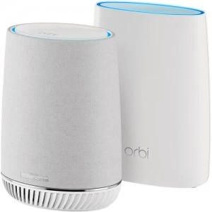 Netgear Orbi Mesh WiFi System with Orbi Voice Smart Speaker RBK50V - White
