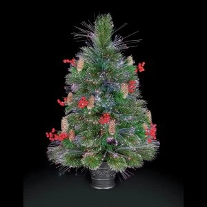 Premier Decorations 80cm LED Snow Tipped Bottle Brush Tree