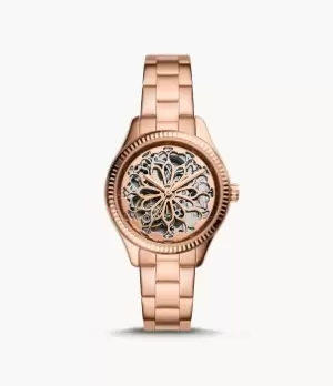 Fossil Women Rye Automatic Rose Gold-Tone Stainless Steel Watch
