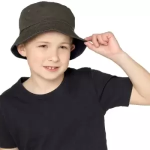 Tom Franks Childrens/Kids T-Kids Reversible Bucket Hat (7-10 years) (Khaki/Navy)