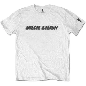 Billie Eilish - Black Racer Logo Mens Small T-Shirt - White