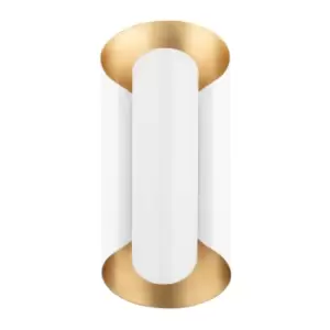 Hudson Valley Lighting Banks Wall Sconce Gold Leaf And White