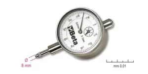 Beta Tools 1662/2 Dial Indicator - 0.01mm Accurate - Dial Field: 0-10mm