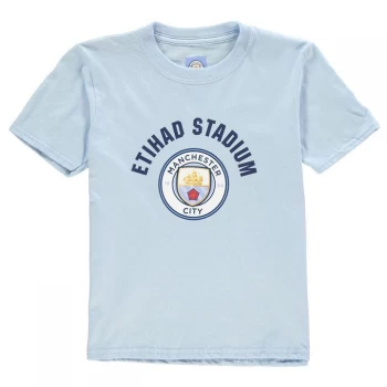 Source Lab Manchester City FC Crest T Shirt Junior Boys - Sky Blue
