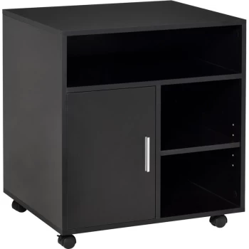 Homcom - Multi-Storage Printer Unit Office Organisation w/ 5 Compartments Black