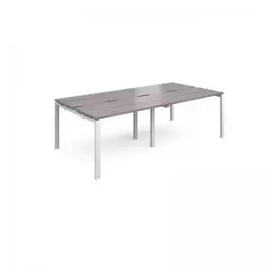 Adapt double back to back desks 2400mm x 1200mm - white frame and grey