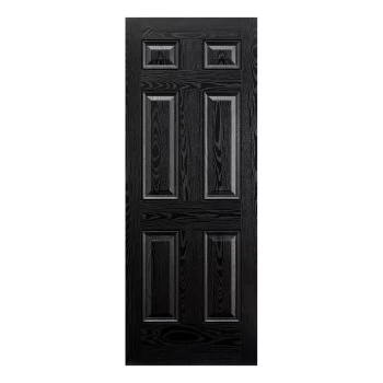 LPD Colonial Victorian Fully Finished Black Composite External Front Door - 1981mm x 838mm (78 inch x 33 inch) White LPD Doors GRPCOLBLA33