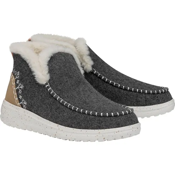 Hey Dude Womens Denny Wool Pull On Ankle Boots - UK 8 Grey female GDE2668GRY8