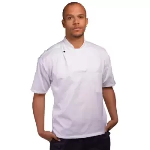 AFD Mens Short Sleeve Chefs Tunic (3XL) (White)
