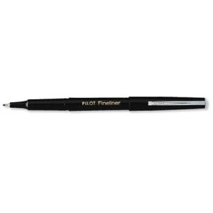 Pilot Fineliner Pen Medium 1.2mm Tip 0.4mm Line Black Pack of 12
