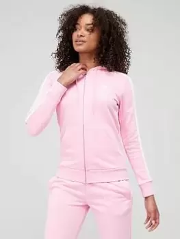 adidas Essentials 3 Stripes Full Zip Hoodie - Pink Size M Women
