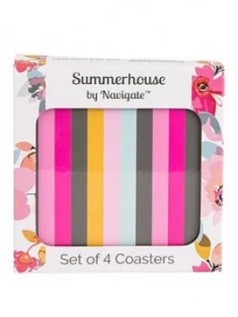 Summerhouse By Navigate Gardenia Striped Coasters ; Set Of 4
