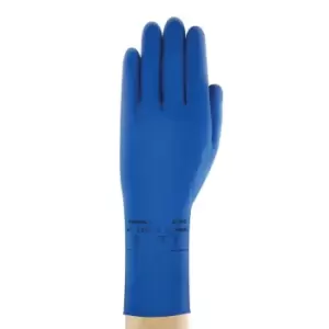 Chemical Resistant Gloves, Blue Latex, Size 8