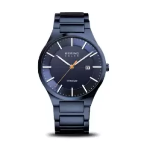 Bering 15239-797 Solar Titanium Blue Bracelet Watch - W74127