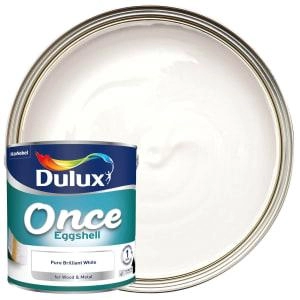 Dulux Once Pure Brilliant White Eggshell Paint 2.5L
