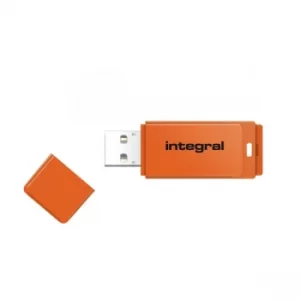 Integral 8GB USB2.0 Memory Flash Drive (Memory Stick) Neon Orange