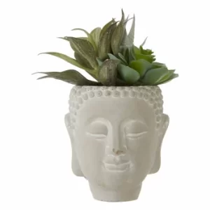 Interiors by PH Faux Mixed Succulents in Buddha Pot, none