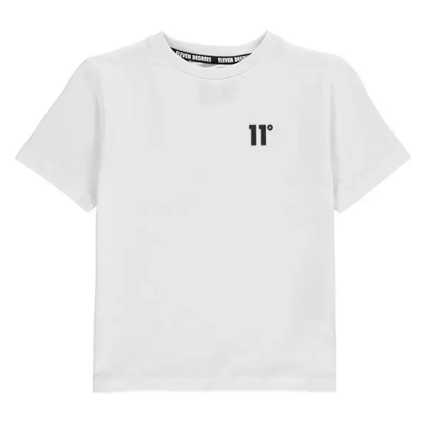 11 Degrees White Junior Core T-Shirt Small Logo
