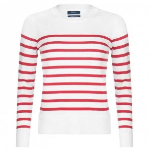 Gant Classic Stripe Crew Neck Sweatshirt - 620 Bright Red