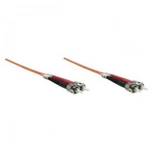 Intellinet Fibre Optic Patch Cable Duplex Multimode ST/ST 50/125 m OM2 5m LSZH Orange Fiber Lifetime Warranty