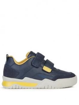 Geox Boys Perth Strap Trainers - Navy, Size 5 Older
