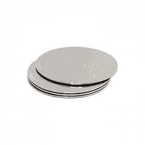 Hotel Collection Metal Set of 4 Coasters - Silver