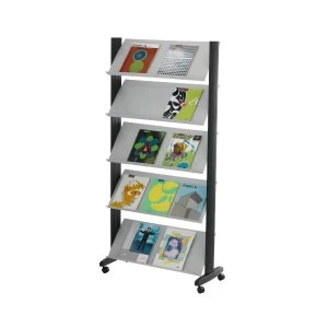 Fast Paper Grey Mobile Literature Display with wheeled base 5
