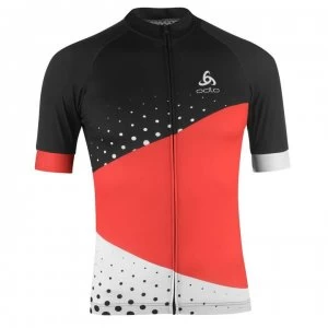 Odlo Performance Short Sleeve Cycling Jersey Mens - Black/Red