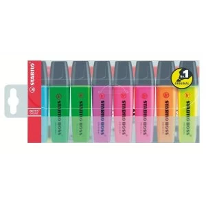 STABILO BOSS Original 2 5mm Chisel Tip Highlighter Assorted Colours Pack of 8