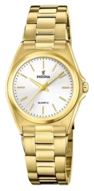 Festina F20557-2 Womens Gold Tone Bracelet Wristwatch