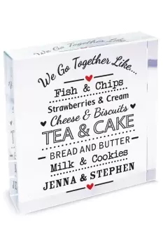 Personalised We Go Together Crystal Block - Clear