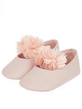 Monsoon Baby Macaroon Pink Corsage Booties - Pale Pink, Size 3-6 Months