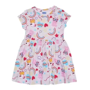 Peppa Pig Girls Rainbow Dress (12-18 Months) (Grey Heather)