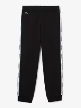Kids' Lacoste Printed Bands Trackpants Size 5 yrs Black / Blue