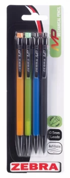 Zebra Mechanical Pencil Multicolour PK4