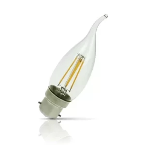 Prolite Candle LED Light Bulb B22 4W (30W Eqv) Warm White Flame Tip Clear