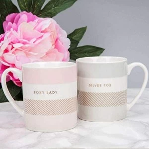 By Appointment Double Mug Set - Foxy Lady & Silver Fox