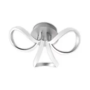 Integrated LED ceiling lamp Knot Silver 3 bulbs 19cm