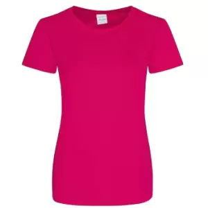 AWDis Just Cool Womens/Ladies Girlie Smooth T-Shirt (XS) (Hot Pink)
