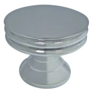 Cooke Lewis Chrome effect Round Furniture knob Pack of 1