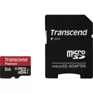 Transcend Premium microSDHC card 8GB Class 10, UHS-I incl. SD adapter